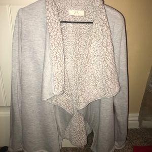 thread + supply fuzzy open front cardigan